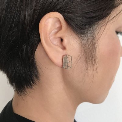 画像2: シンプルイヤリング　Mushiao（むしあお）Block シルバーイヤリング Silver Silver925 Silver earrings イヤリング Earring シルバー シルバー925 シルバーアクセサリー