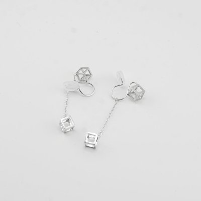 画像1: シンプルイヤリング　Aonibi（あおにび）Mini Cube シルバーイヤリング Silver Silver925 Silver earrings イヤリング Earring シルバー シルバー925 シルバーアクセサリー