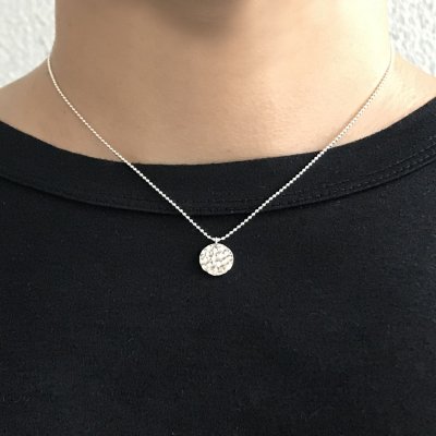 画像2: シンプルネックレス　Kinunoito（きぬのいと）Circle  槌目 シルバーネックレス　Silver　Silver925　Silver necklace　ネックレス　necklace