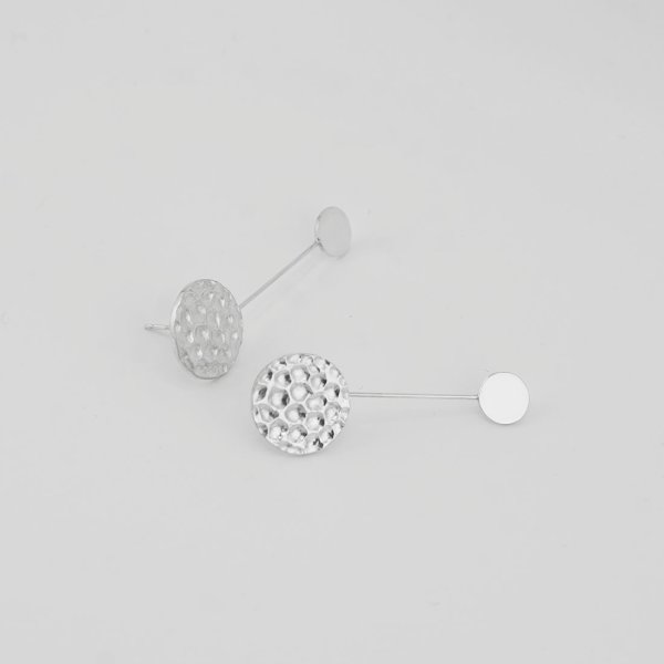 画像6: シンプルピアス　Kaede（かえで）槌目 シルバーピアス Silver Silver925 Silver pierce ピアス Pierce シルバー シルバー925 2WAY (6)