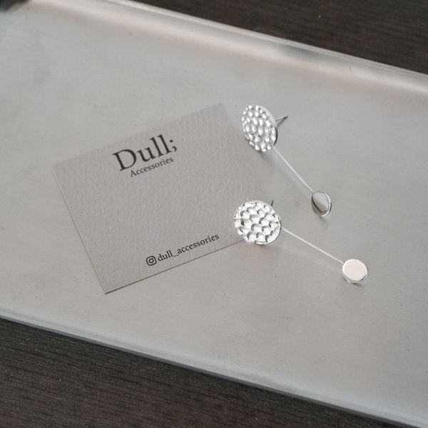 画像9: シンプルピアス　Kaede（かえで）槌目 シルバーピアス Silver Silver925 Silver pierce ピアス Pierce シルバー シルバー925 2WAY (9)