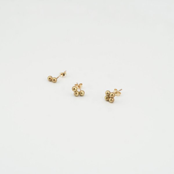 画像9: シンプルピアス　Yofuke（よふけ）真鍮ピアス Brass Brass pierce ピアス Pierce 真鍮 14kgf スタッド (9)
