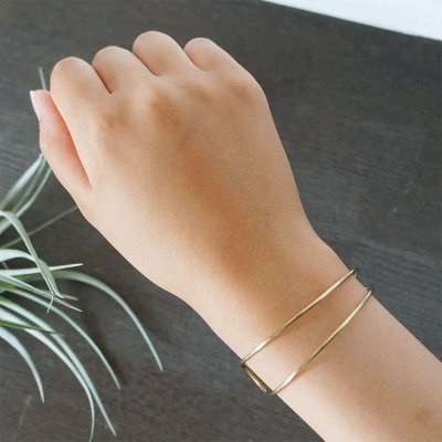 画像2: シンプル真鍮バングル Hasunohana（はすのはな） 真鍮バングル Brass Brass Bangle バングル 真鍮