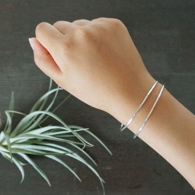 画像2: シンプルシルバーバングル Naminoaya（なみのあや） シルバーバングル Silver Silver950 Silver Bangle バングル シルバー シルバー950