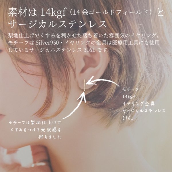 画像4: シンプルイヤリングKenage（けなげ）14kgfイヤリング 14kgf 14金ゴールドフィールド クリップイヤリング Earring (4)