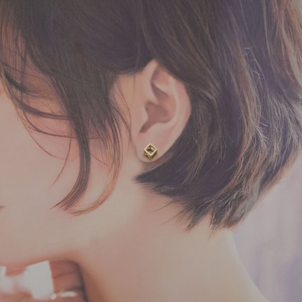 画像5: シンプルピアス Sumi （すみ）真鍮ピアス Brass 14kgf pierce ピアス ポスト (5)