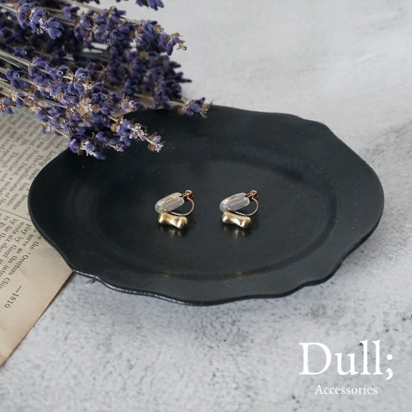 画像1: シンプルイヤリング Anzu（あんず）真鍮イヤリング Brass クリップイヤリング イヤリング (1)