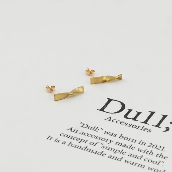 画像11: シンプルピアス Chuku（ちゅうくう）真鍮ピアス Brass 14kgf pierce ピアス ポスト (11)