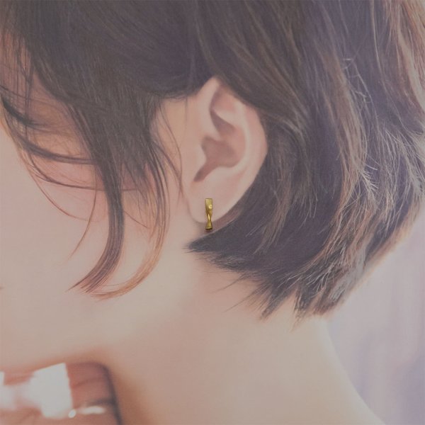 画像7: シンプルピアス Chuku（ちゅうくう）真鍮ピアス Brass 14kgf pierce ピアス ポスト (7)